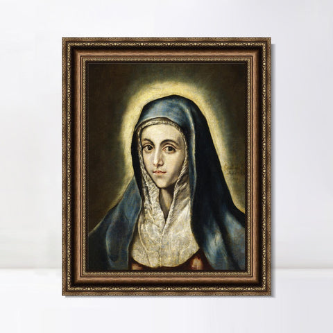 INVIN ART Framed Canvas Art Giclee Print The Virgin Mary by El Greco Wall Art Living Room Home Office Decorations