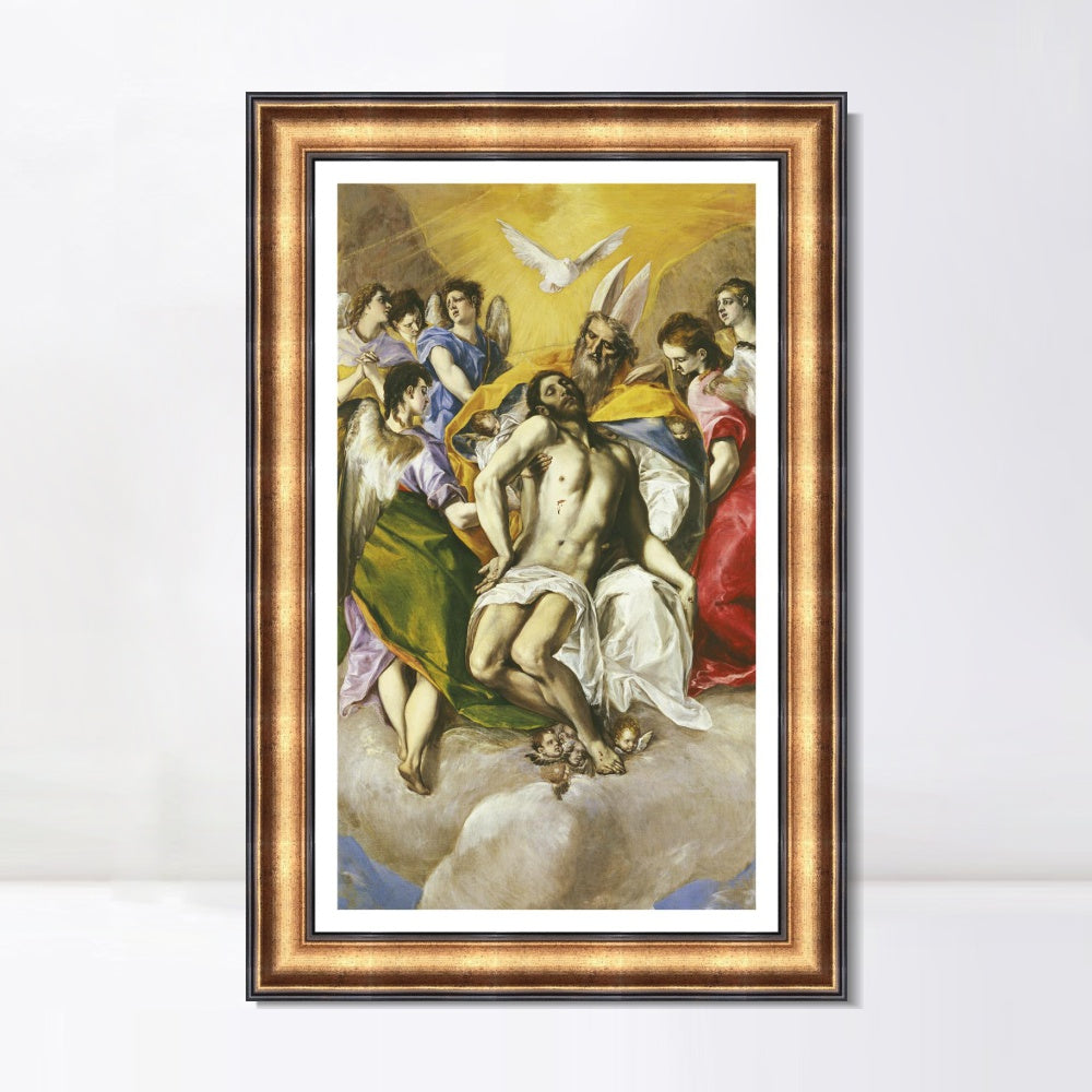 INVIN ART Framed Canvas Art Giclee Print La Trinidad by El Greco Wall Art