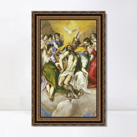 INVIN ART Framed Canvas Art Giclee Print La Trinidad by El Greco Wall Art Living Room Home Office Decorations