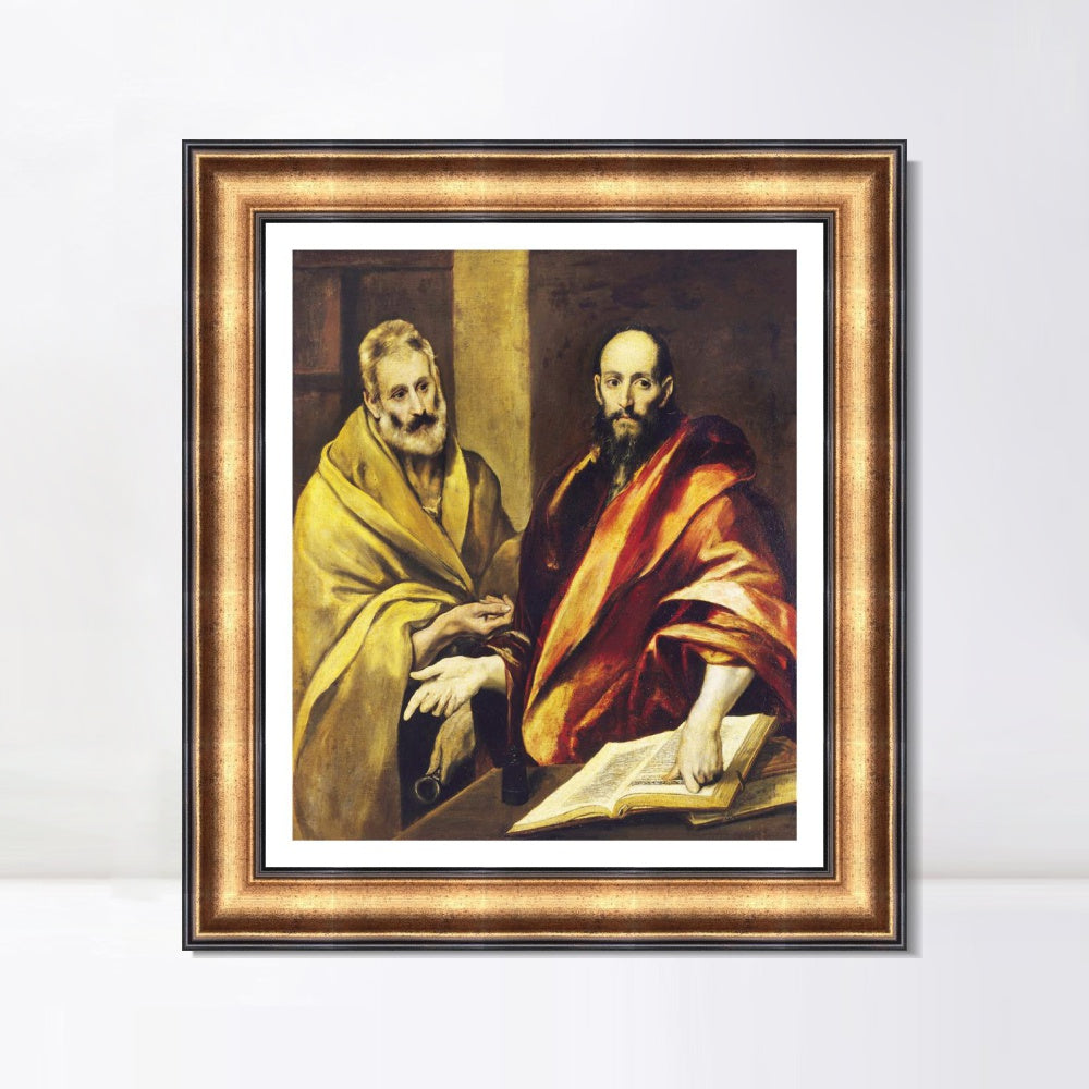 INVIN ART Framed Canvas Art Giclee Print Apostles Peter And Paul by El Greco Wall Art