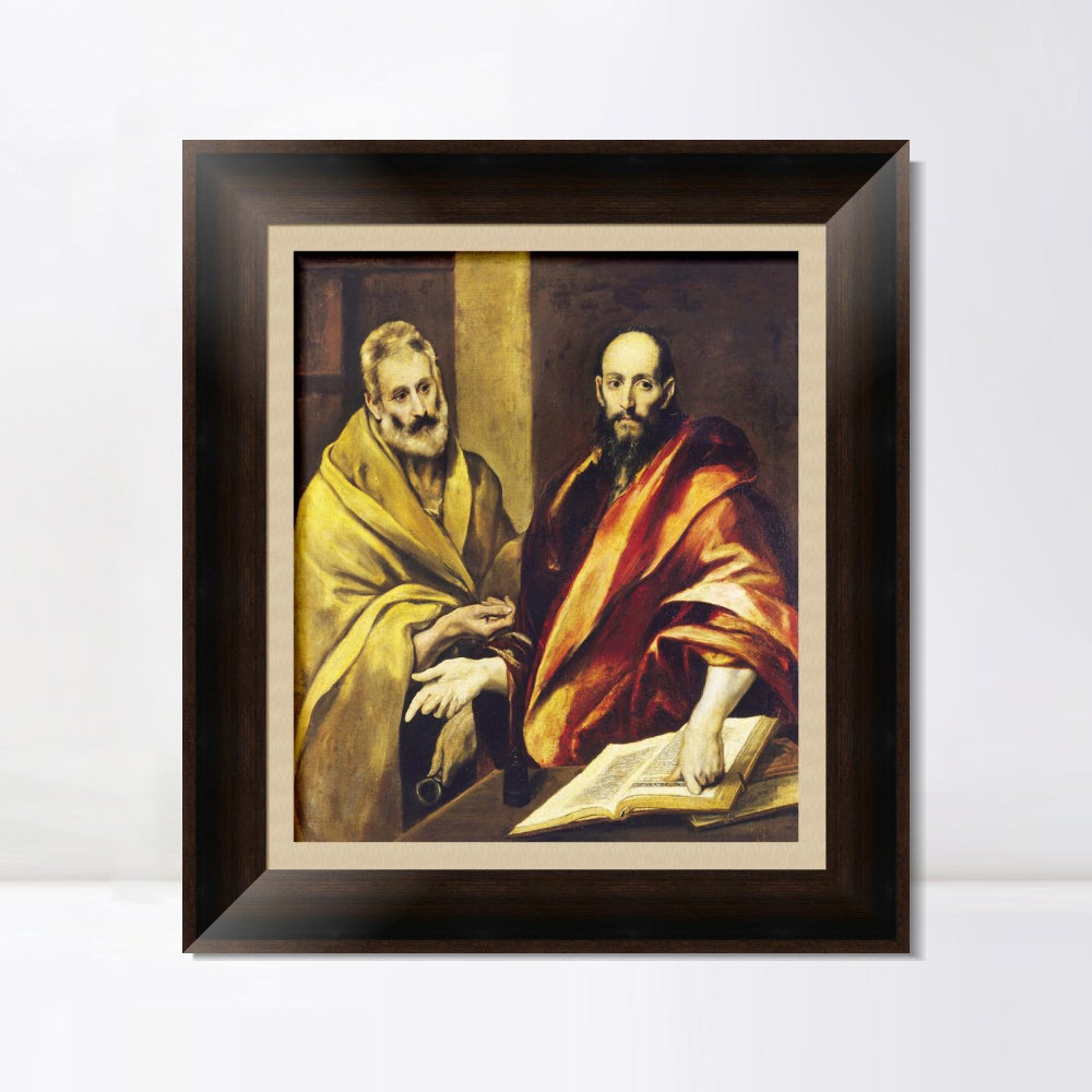 INVIN ART Framed Canvas Art Giclee Print Apostles Peter And Paul by El Greco Wall Art