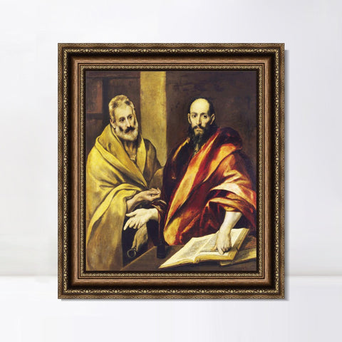 INVIN ART Framed Canvas Art Giclee Print Apostles Peter And Paul by El Greco Wall Art Living Room Home Office Decorations