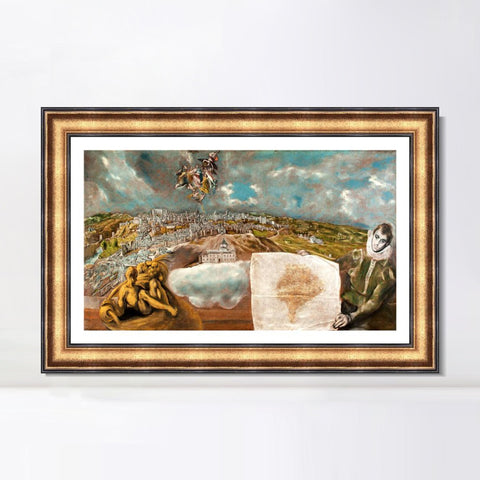 INVIN ART Framed Canvas Art Giclee Print Series#026 by El Greco Wall Art Living Room Home Office Decorations