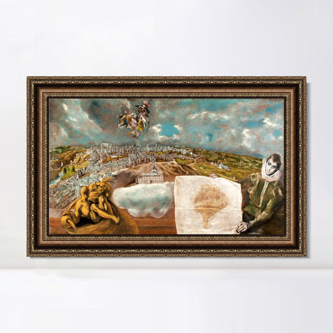 INVIN ART Framed Canvas Art Giclee Print Series#026 by El Greco Wall Art Living Room Home Office Decorations