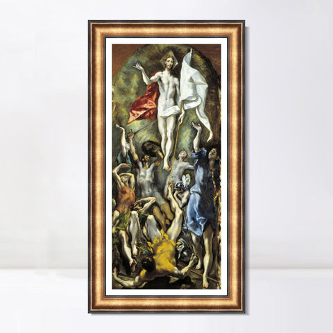 INVIN ART Framed Canvas Art Giclee Print Resurreccion Prado by El Greco Wall Art Living Room Home Office Decorations