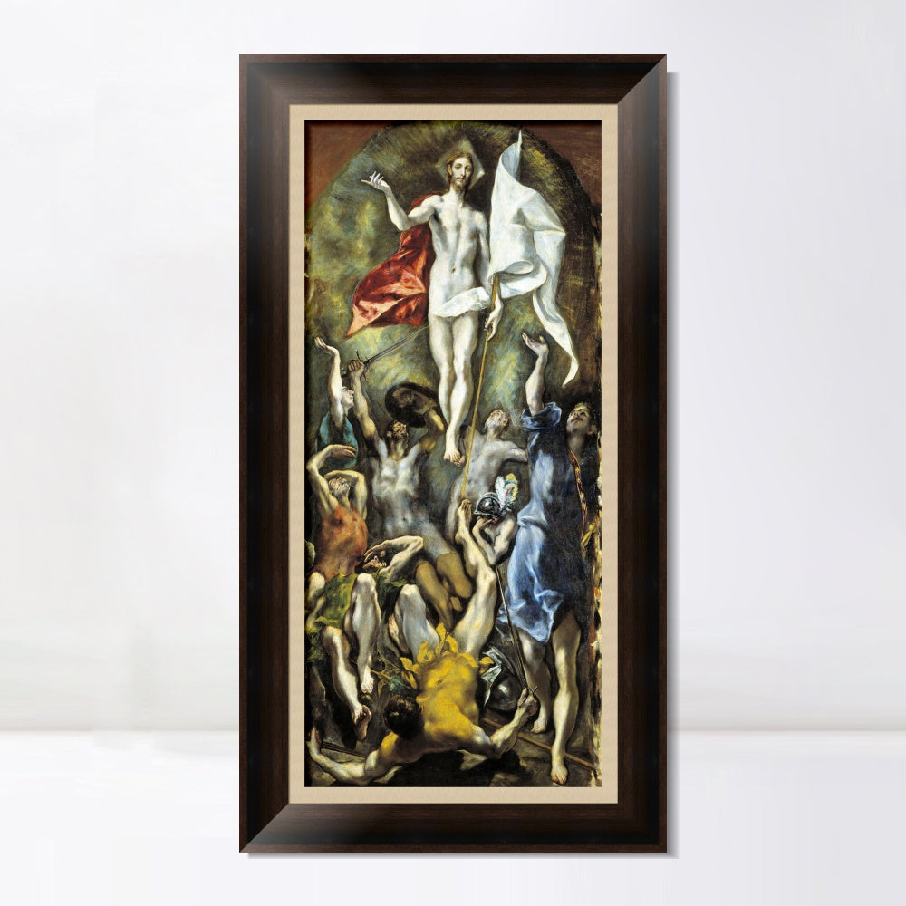 INVIN ART Framed Canvas Art Giclee Print Resurreccion Prado by El Greco Wall Art