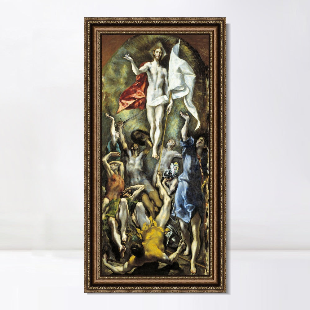 INVIN ART Framed Canvas Art Giclee Print Resurreccion Prado by El Greco Wall Art