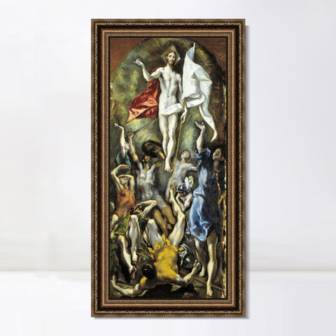 INVIN ART Framed Canvas Art Giclee Print Resurreccion Prado by El Greco Wall Art Living Room Home Office Decorations