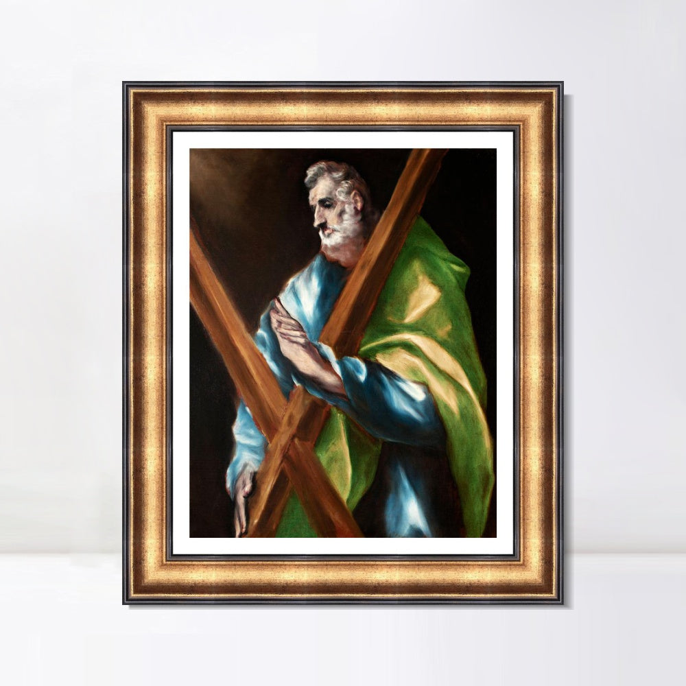INVIN ART Framed Canvas Art Giclee Print St. Andrew by El Greco Wall Art