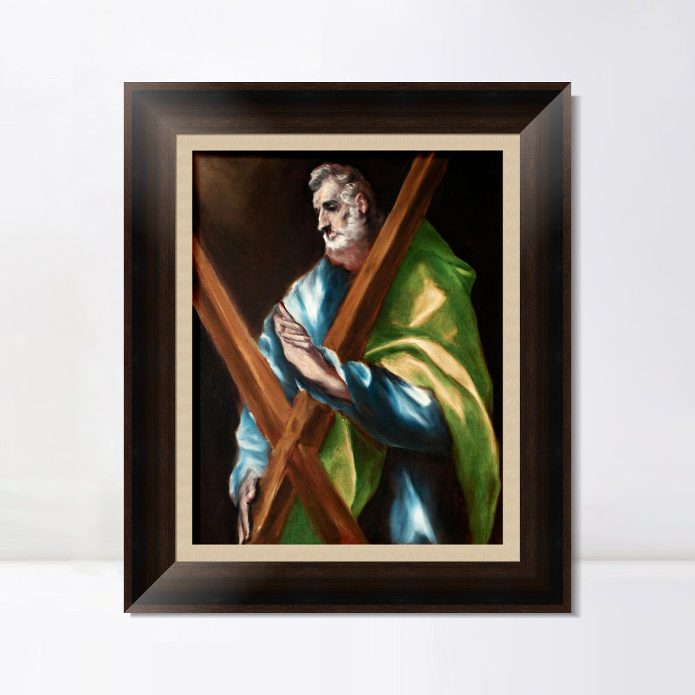 INVIN ART Framed Canvas Art Giclee Print St. Andrew by El Greco Wall Art