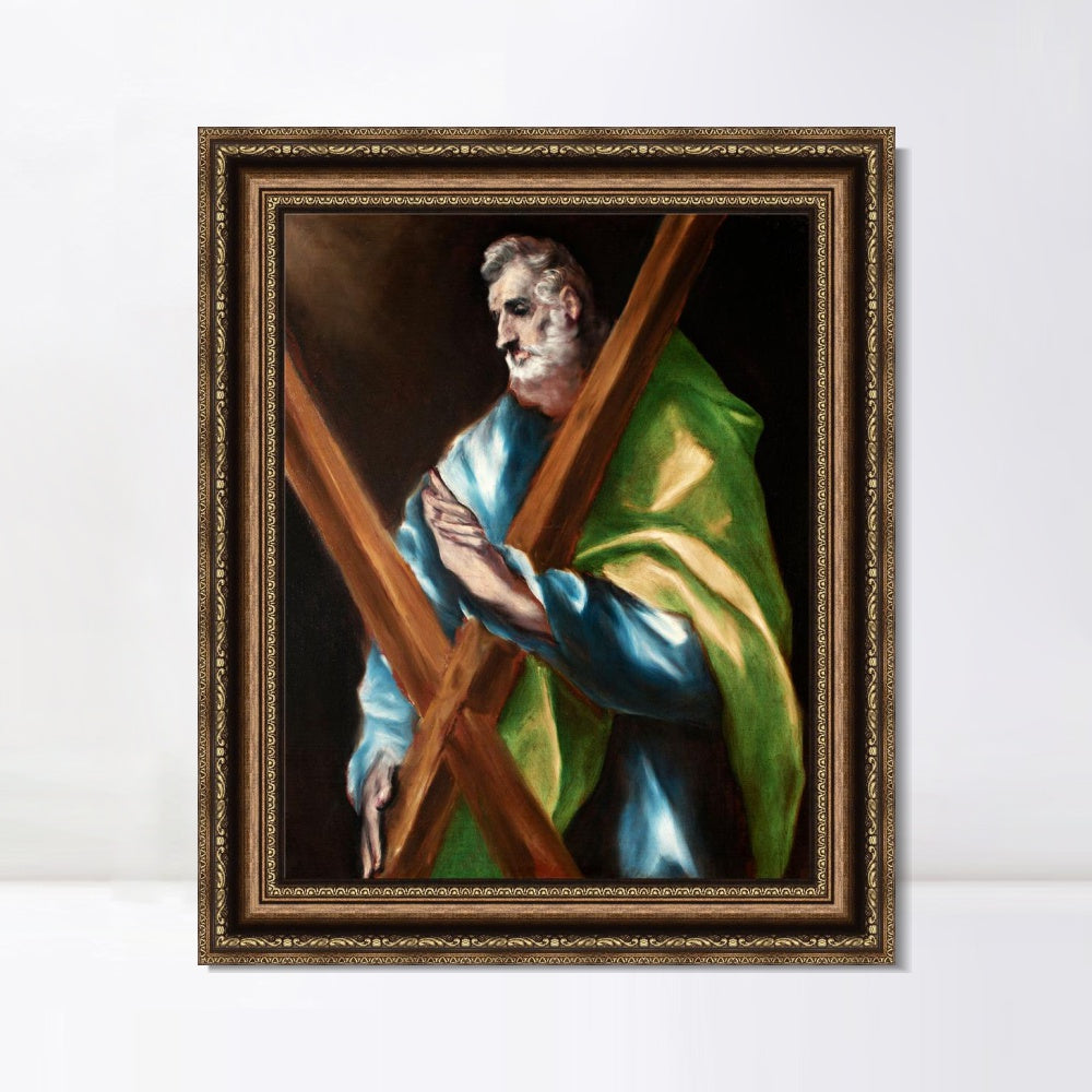INVIN ART Framed Canvas Art Giclee Print St. Andrew by El Greco Wall Art