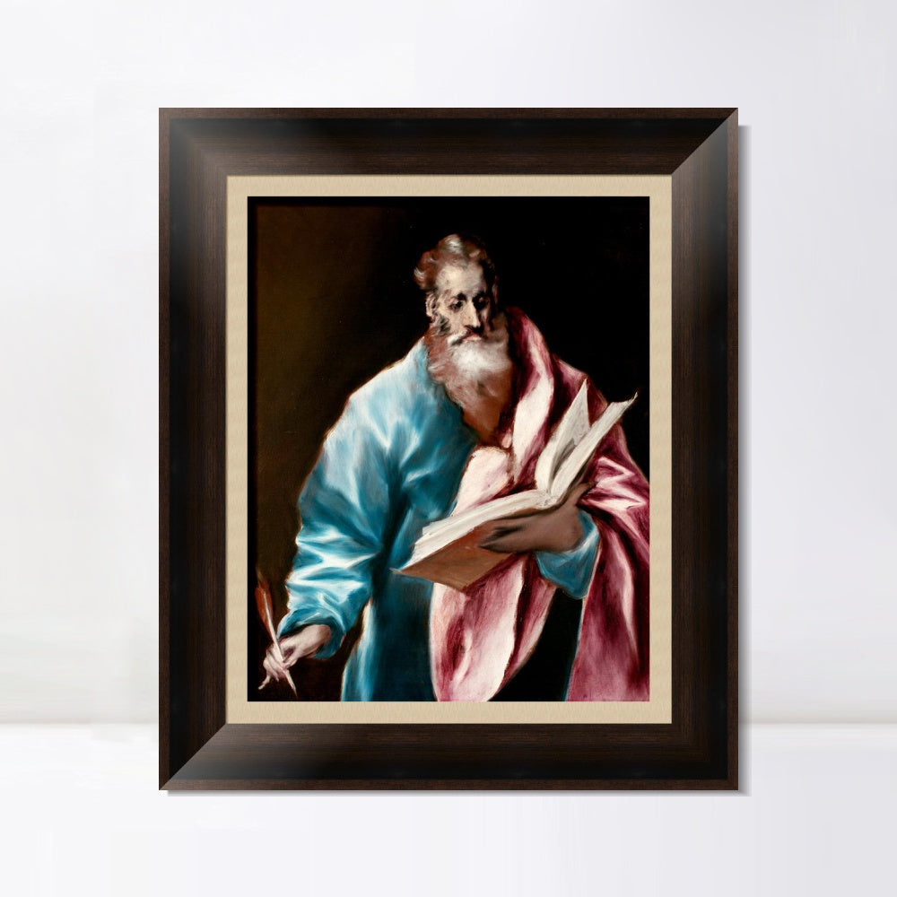 INVIN ART Framed Canvas Art Giclee Print Saint Matthew by El Greco Wall Art