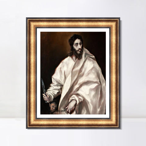 INVIN ART Framed Canvas Art Giclee Print Saint Bartholomew by El Greco Wall Art Living Room Home Office Decorations