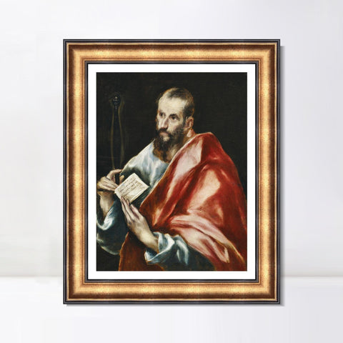 INVIN ART Framed Canvas Art Giclee Print Saint Paul, The Apostle#2 by El Greco Wall Art Living Room Home Office Decorations