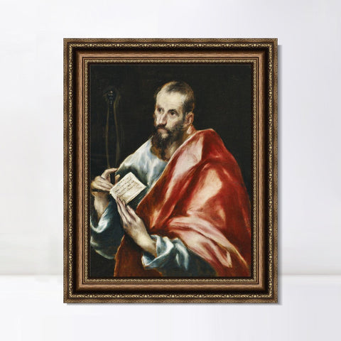 INVIN ART Framed Canvas Art Giclee Print Saint Paul, The Apostle#2 by El Greco Wall Art Living Room Home Office Decorations