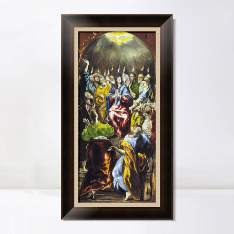 INVIN ART Framed Canvas Art Giclee Print Pentecost by El Greco Wall Art Living Room Home Office Decorations