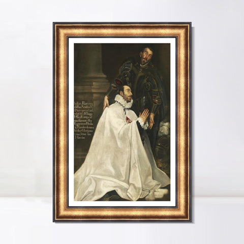 INVIN ART Framed Canvas Art Giclee Print Julián Romero Y Su Santo Patrono by El Greco Wall Art Living Room Home Office Decorations