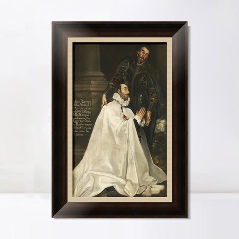 INVIN ART Framed Canvas Art Giclee Print Julián Romero Y Su Santo Patrono by El Greco Wall Art Living Room Home Office Decorations