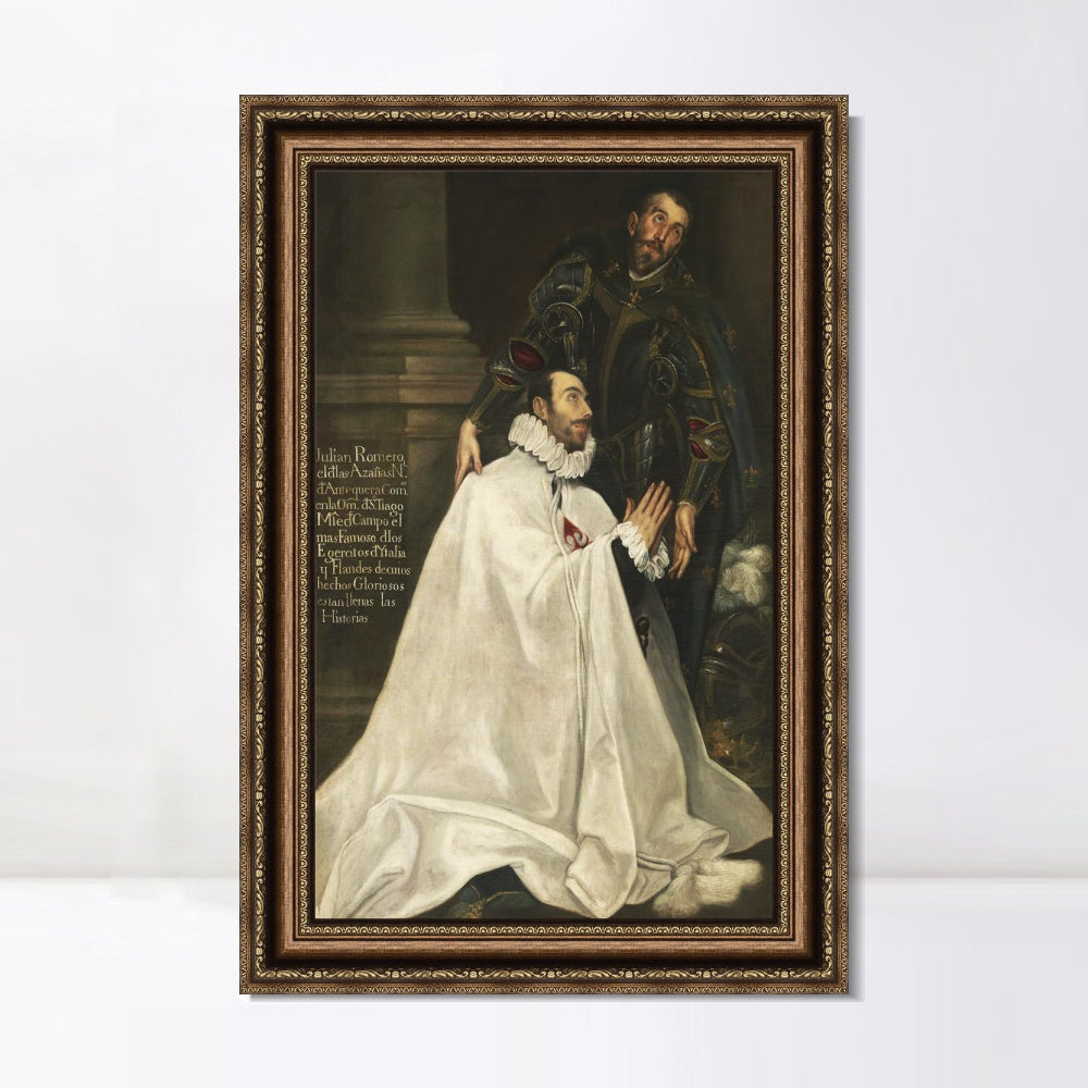 INVIN ART Framed Canvas Art Giclee Print Juli篓垄n Romero Y Su Santo Patrono by El Greco Wall Art