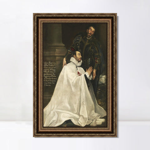 INVIN ART Framed Canvas Art Giclee Print Julián Romero Y Su Santo Patrono by El Greco Wall Art Living Room Home Office Decorations