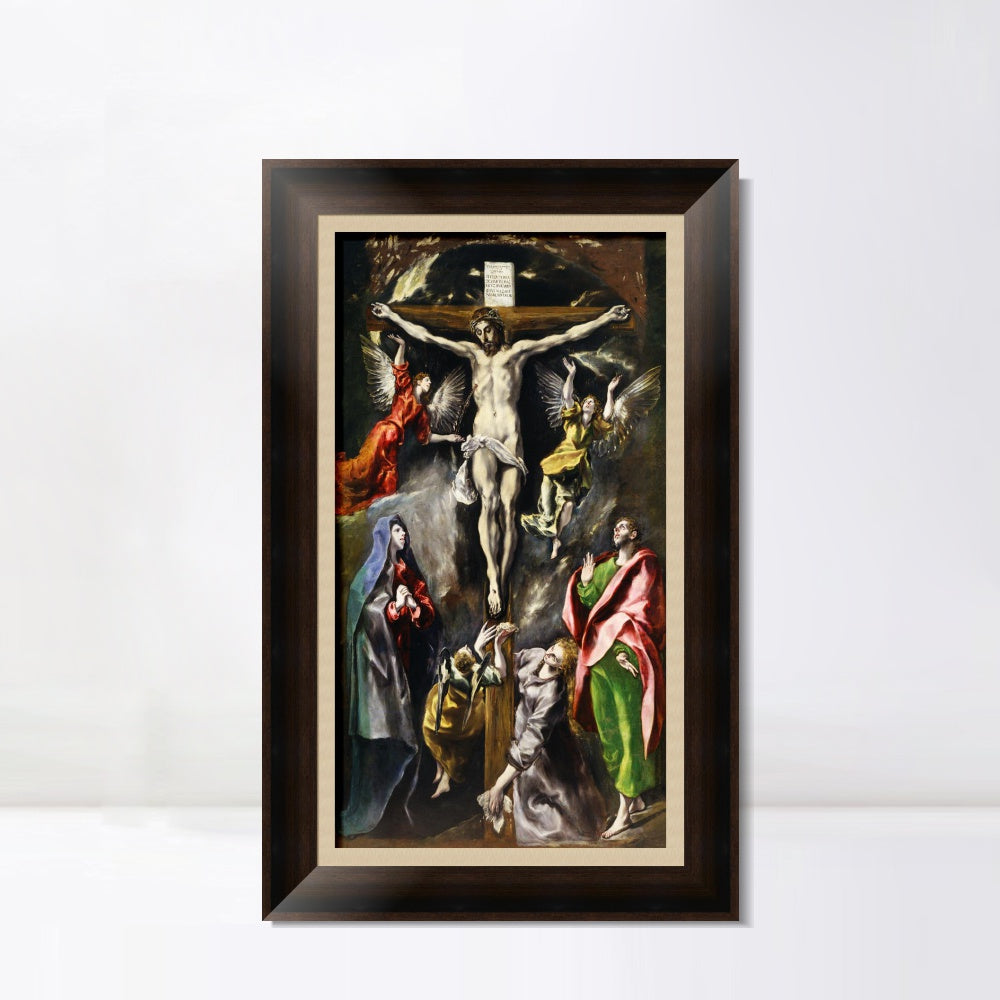 INVIN ART Framed Canvas Art Giclee Print Baptism of Christ by El Greco Wall Art