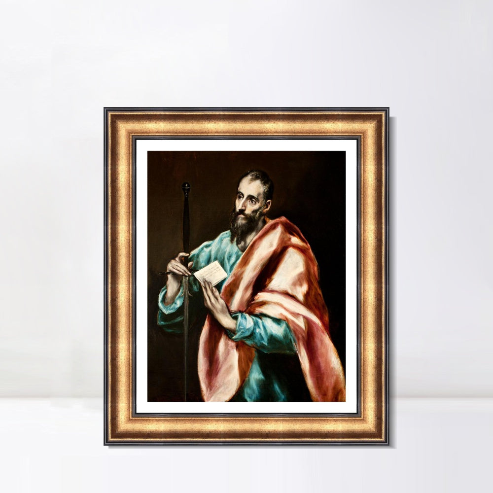 INVIN ART Framed Canvas Art Giclee Print Saint Paul, The Apostle by El Greco Wall Art