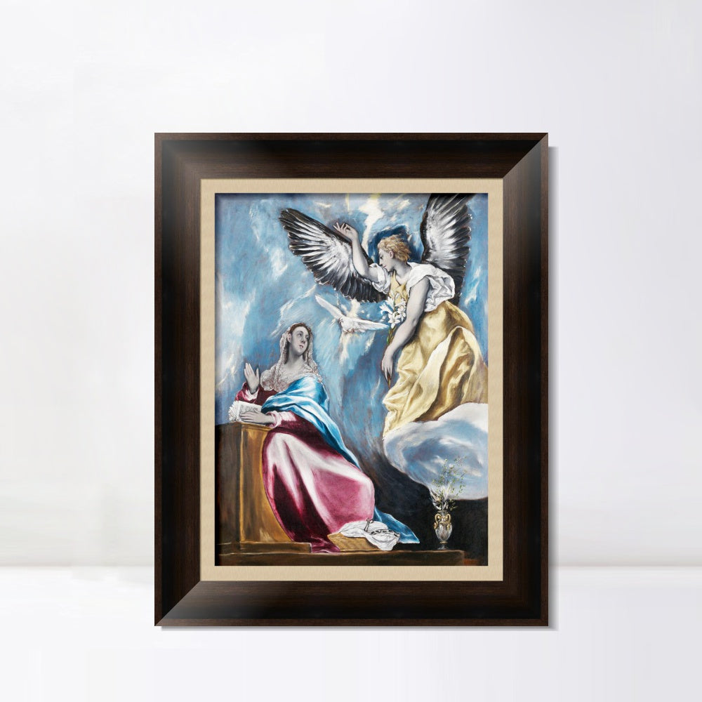 INVIN ART Framed Canvas Art Giclee Print The Annunciation by El Greco Wall Art