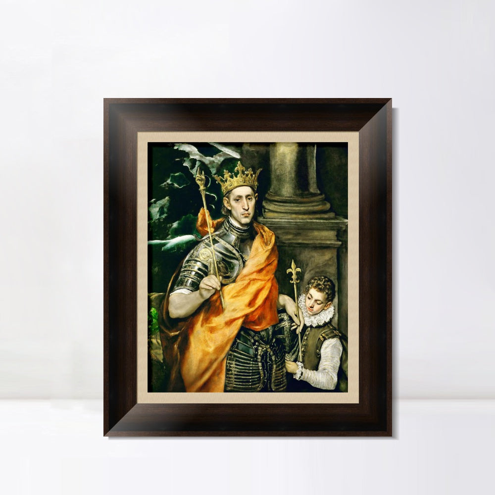 INVIN ART Framed Canvas Art Giclee Print St Louis, King of France by El Greco Wall Art