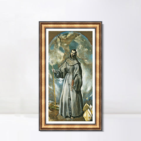 INVIN ART Framed Canvas Art Giclee Print Saint Bernardino 1603 by El Greco Wall Art Living Room Home Office Decorations