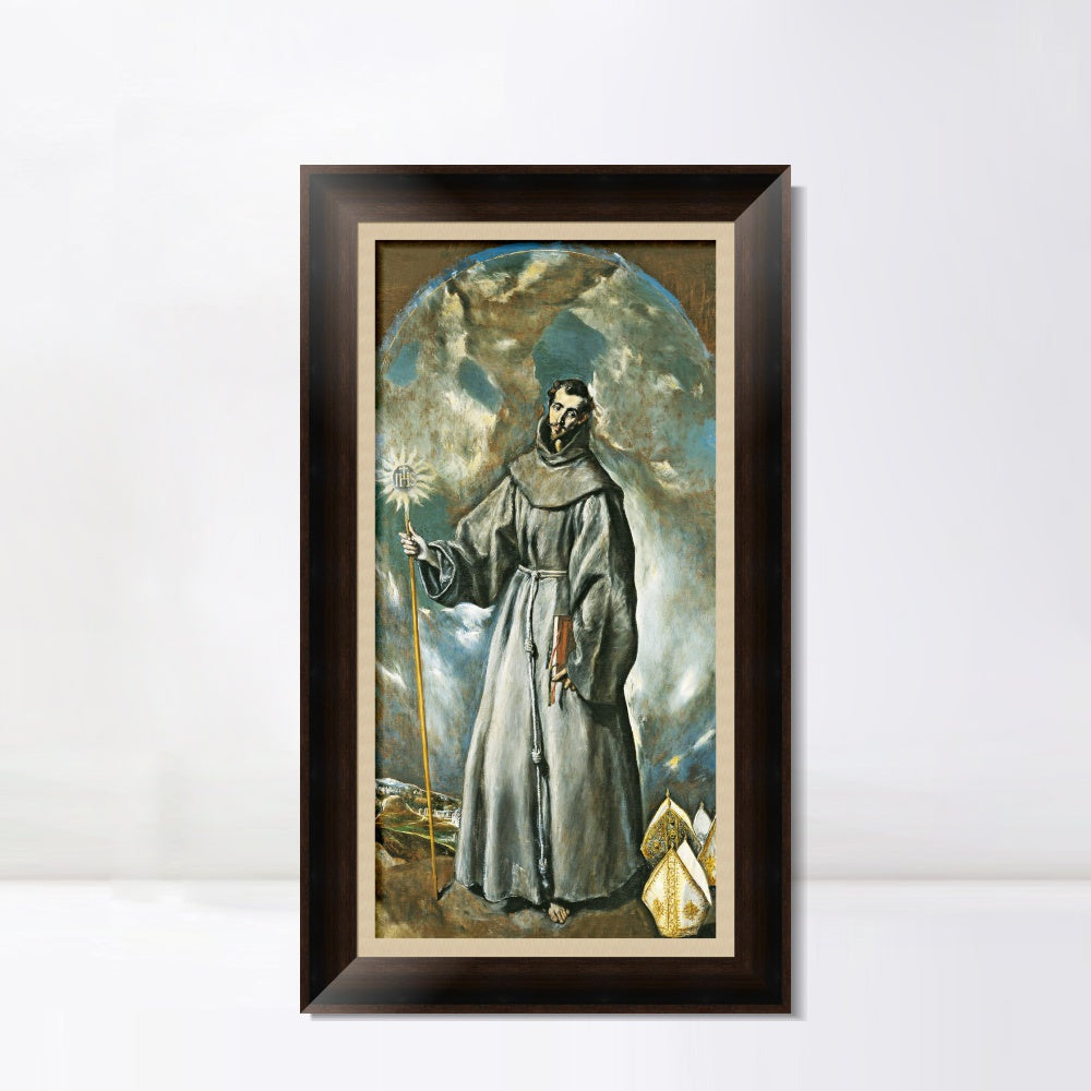 INVIN ART Framed Canvas Art Giclee Print Saint Bernardino 1603 by El Greco Wall Art