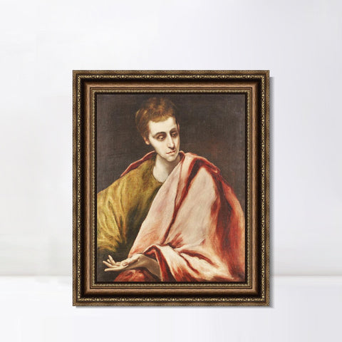INVIN ART Framed Canvas Art Giclee Print Christ Saint John The Evangelist#59 by El Greco Wall Art Living Room Home Office Decorations
