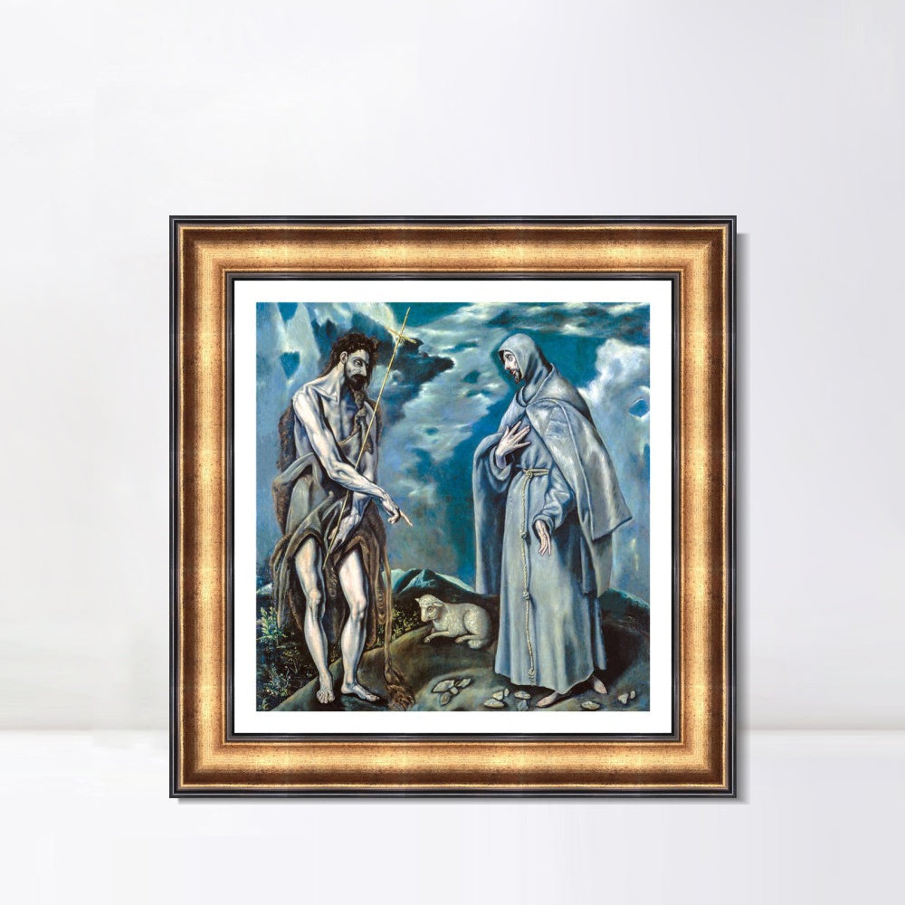 INVIN ART Framed Canvas Art Giclee Print Christ Series#060 by El Greco Wall Art