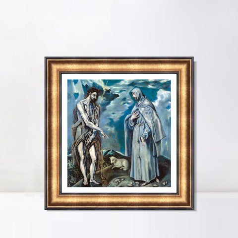 INVIN ART Framed Canvas Art Giclee Print Christ Series#060 by El Greco Wall Art Living Room Home Office Decorations