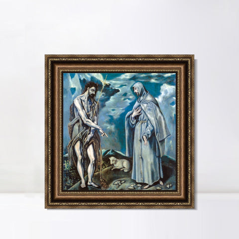 INVIN ART Framed Canvas Art Giclee Print Christ Series#060 by El Greco Wall Art Living Room Home Office Decorations