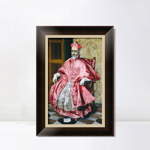 INVIN ART Framed Canvas Art Giclee Print Portrait Of A Cardinal by El Greco Wall Art Living Room Home Office Decorations