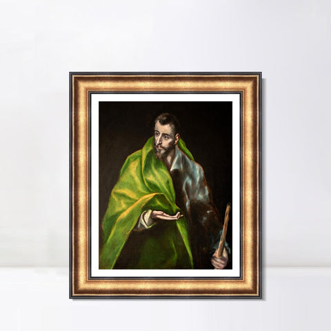 INVIN ART Framed Canvas Art Giclee Print Apostle St. James The Greater,1606 by El Greco Wall Art Living Room Home Office Decorations