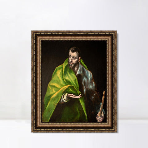 INVIN ART Framed Canvas Art Giclee Print Apostle St. James The Greater,1606 by El Greco Wall Art Living Room Home Office Decorations