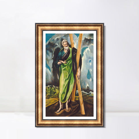 INVIN ART Framed Canvas Art Giclee Print Saint Andrew by El Greco Wall Art Living Room Home Office Decorations