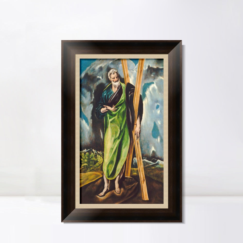 INVIN ART Framed Canvas Art Giclee Print Saint Andrew by El Greco Wall Art
