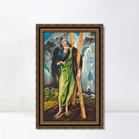 INVIN ART Framed Canvas Art Giclee Print Saint Andrew by El Greco Wall Art Living Room Home Office Decorations