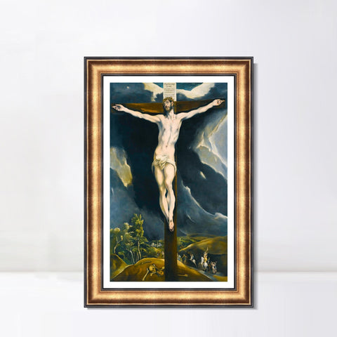 INVIN ART Framed Canvas Art Giclee Print Christ On The Cross by El Greco Wall Art Living Room Home Office Decorations