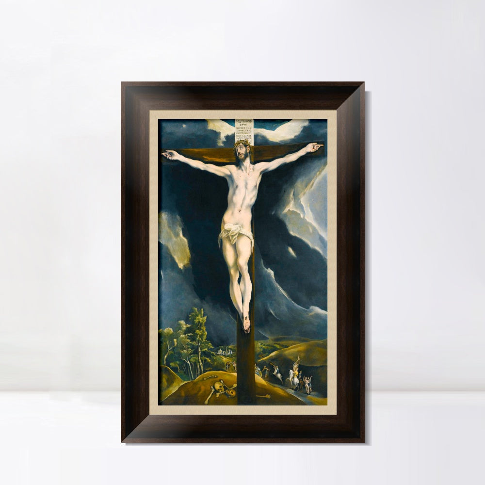 INVIN ART Framed Canvas Art Giclee Print Christ On The Cross by El Greco Wall Art