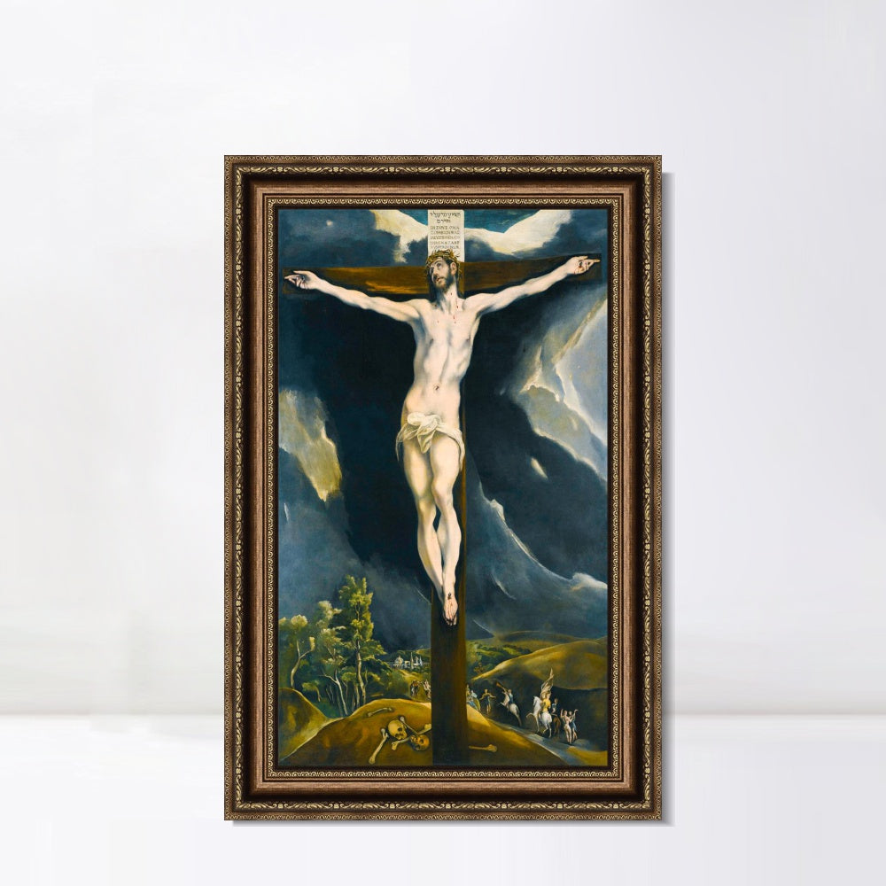 INVIN ART Framed Canvas Art Giclee Print Christ On The Cross by El Greco Wall Art