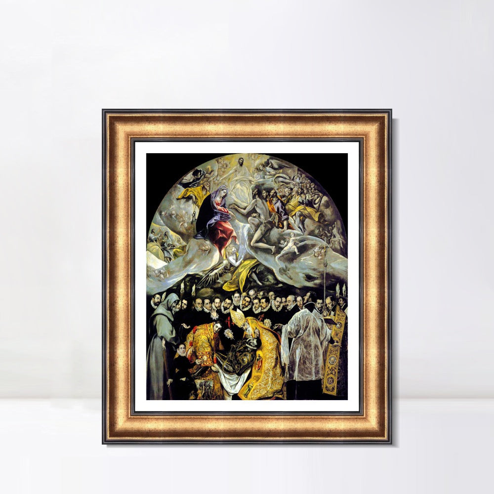 INVIN ART Framed Canvas Art Giclee Print The Burial Of The Count Of Orgaz by El Greco Wall Art