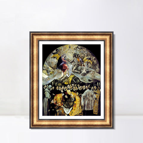 INVIN ART Framed Canvas Art Giclee Print The Burial Of The Count Of Orgaz by El Greco Wall Art Living Room Home Office Decorations