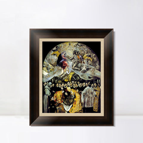 INVIN ART Framed Canvas Art Giclee Print The Burial Of The Count Of Orgaz by El Greco Wall Art Living Room Home Office Decorations