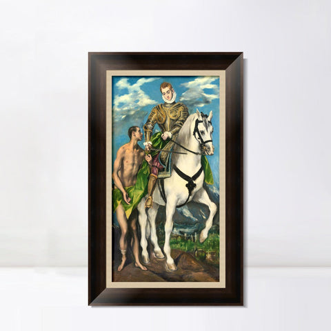 INVIN ART Framed Canvas Art Giclee Print Saint Martin and The Beggar,1597 by El Greco Wall Art Living Room Home Office Decorations