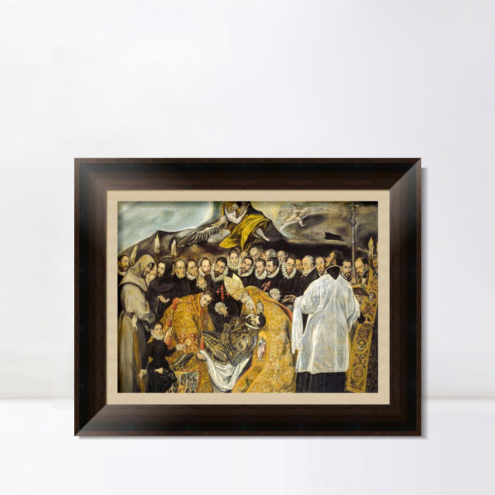 INVIN ART Framed Canvas Art Giclee Print The Burial of The Count of Orgaz,1588 by El Greco Wall Art