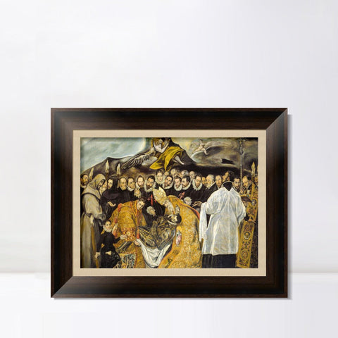 INVIN ART Framed Canvas Art Giclee Print The Burial of The Count of Orgaz,1588 by El Greco Wall Art Living Room Home Office Decorations