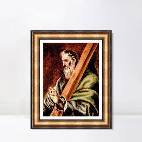 INVIN ART Framed Canvas Art Giclee Print Apostle St Andrew,1610 by El Greco Wall Art Living Room Home Office Decorations